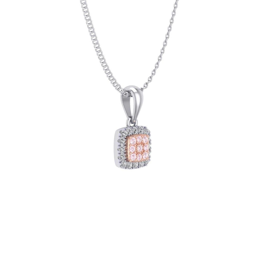 Eminence Pinks Diamond Square Pendant | White Gold - Rosendorff Diamond Jewellers