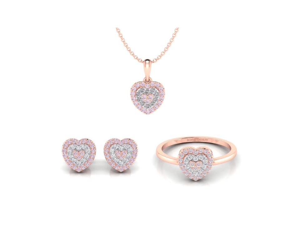 Eminence Pinks Diamond Heart Earrings - Rosendorff Diamond Jewellers