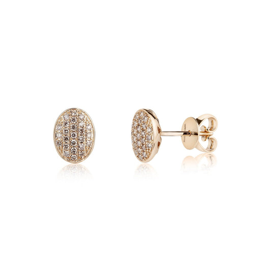 Eminence Pinks Oval Pave Stuf Earrings | 18ct Rose Gold