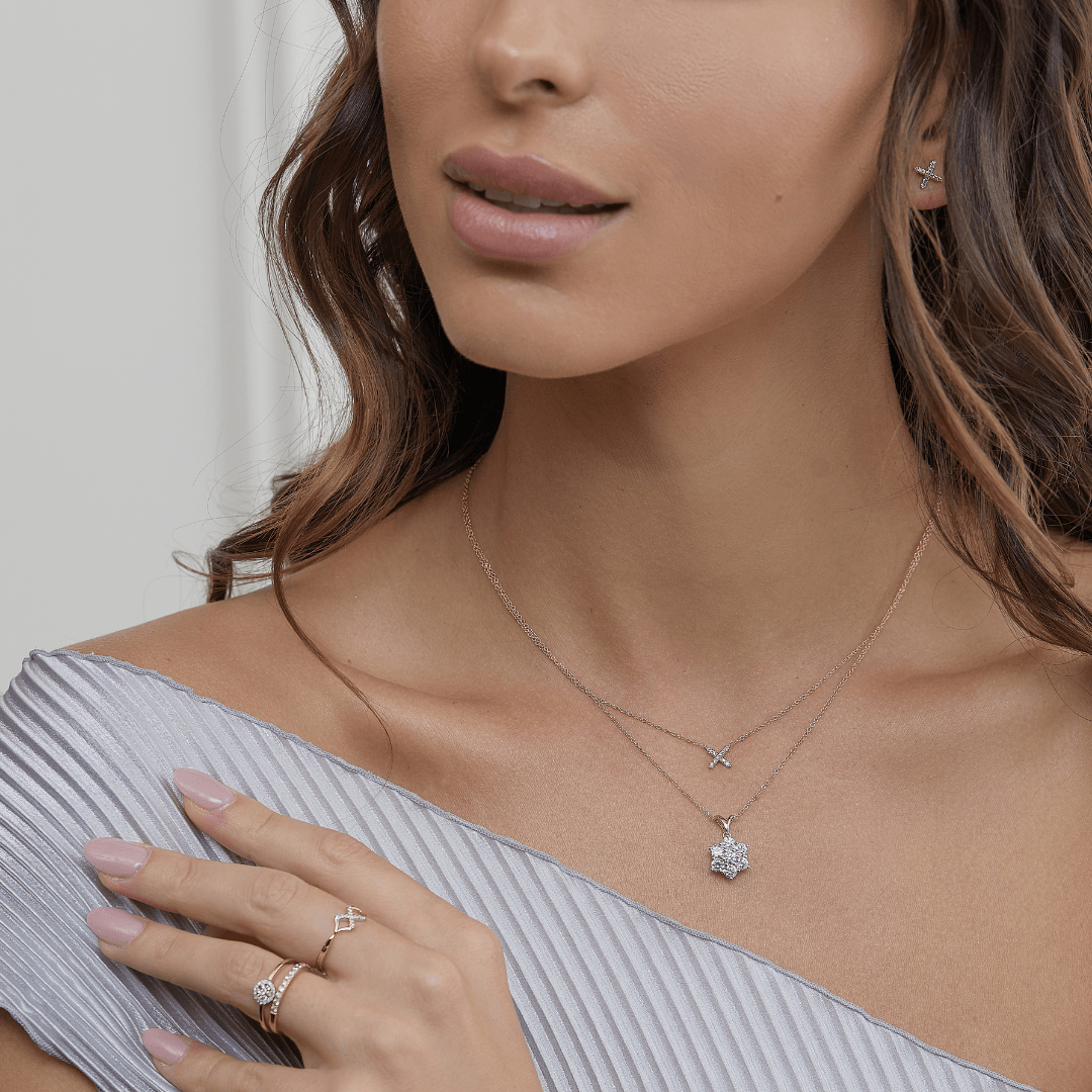 Eminence Pinks Diamond Cross Earrings - Rosendorff Diamond Jewellers