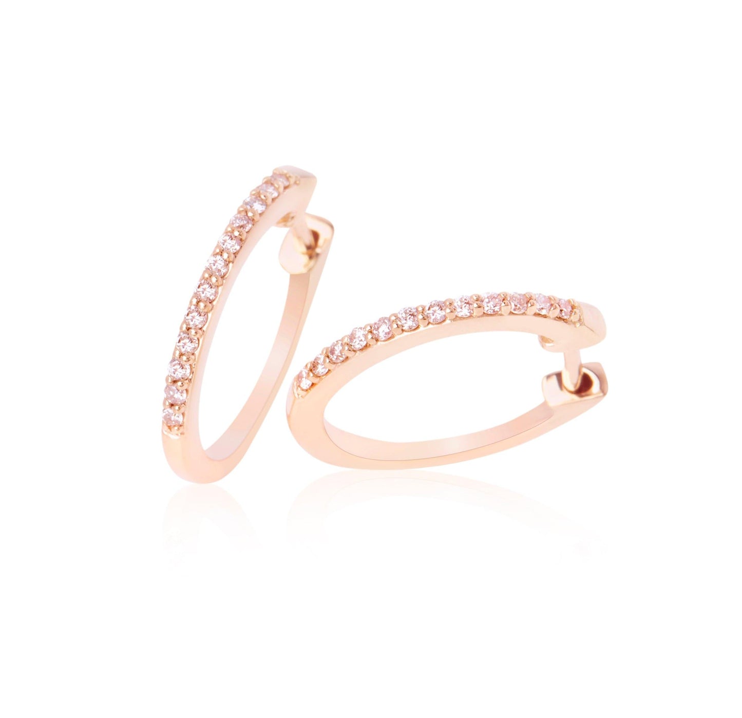 Eminence Pinks Diamond Claw Set Hoops - Rosendorff Diamond Jewellers