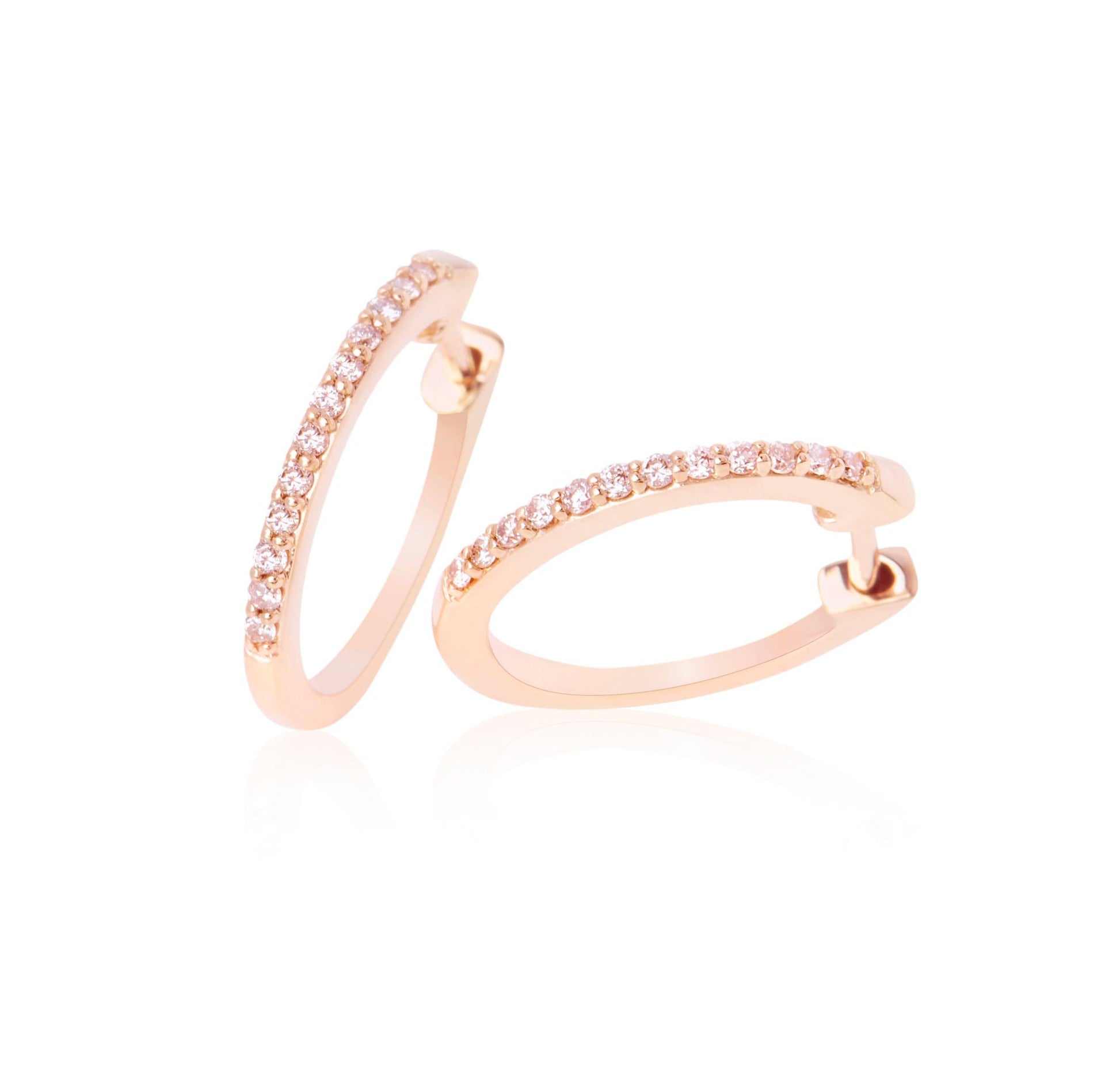 Eminence Pinks Diamond Claw Set Hoops - Rosendorff Diamond Jewellers