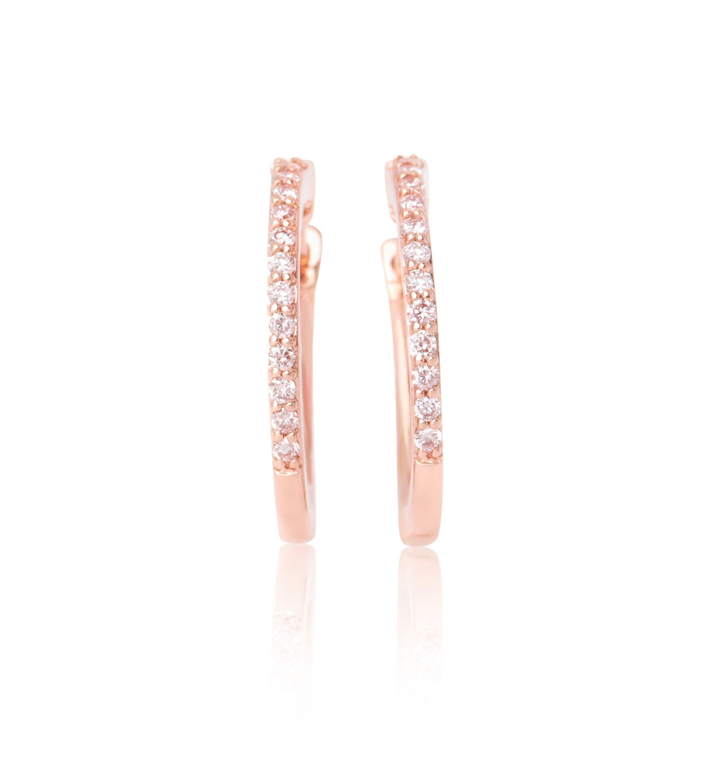 Eminence Pinks Diamond Claw Set Hoops - Rosendorff Diamond Jewellers