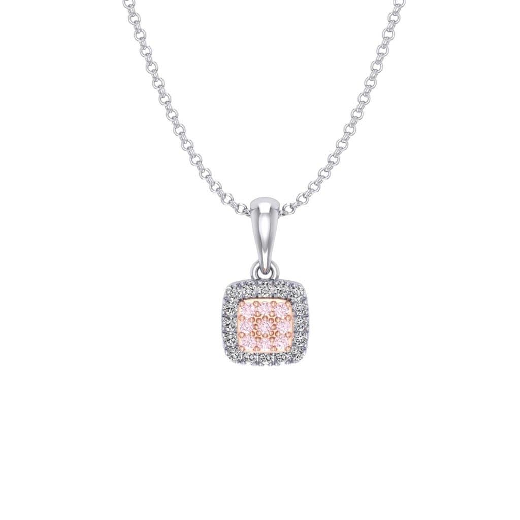 Eminence Pinks Diamond Square Pendant | White Gold - Rosendorff Diamond Jewellers