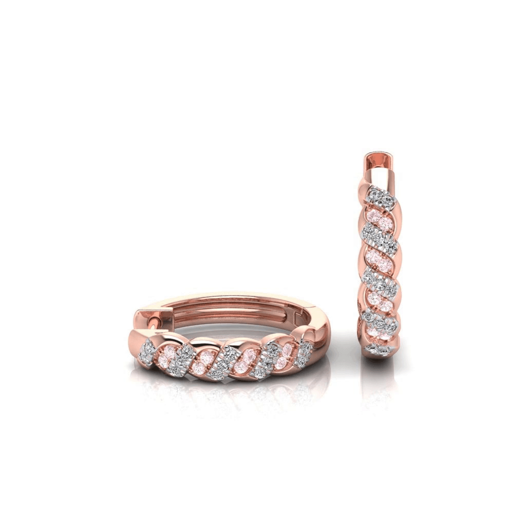 Eminence Pinks Twist Huggies - Rosendorff Diamond Jewellers