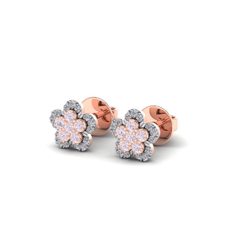 Eminence Pinks Diamond Flower Earrings - Rosendorff Diamond Jewellers