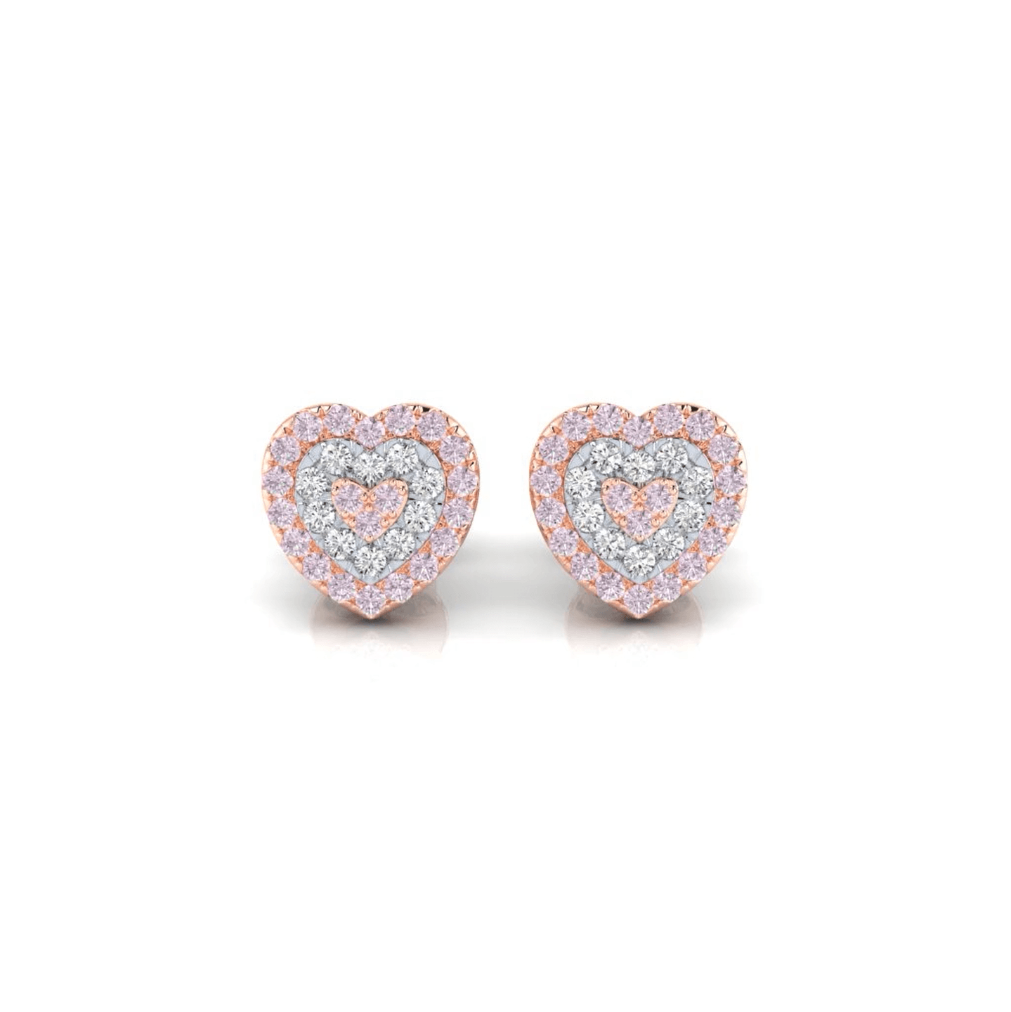 Eminence Pinks Diamond Heart Earrings - Rosendorff Diamond Jewellers