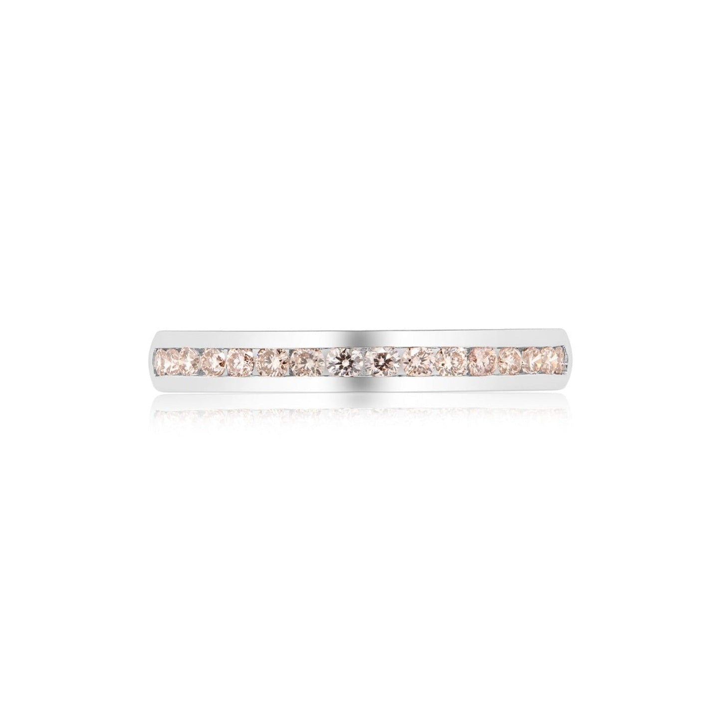 Eminence Pinks Channel Set Band | 18ct White Gold