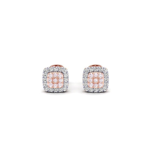 Eminence Pinks Diamond Square Earrings - Rosendorff Diamond Jewellers