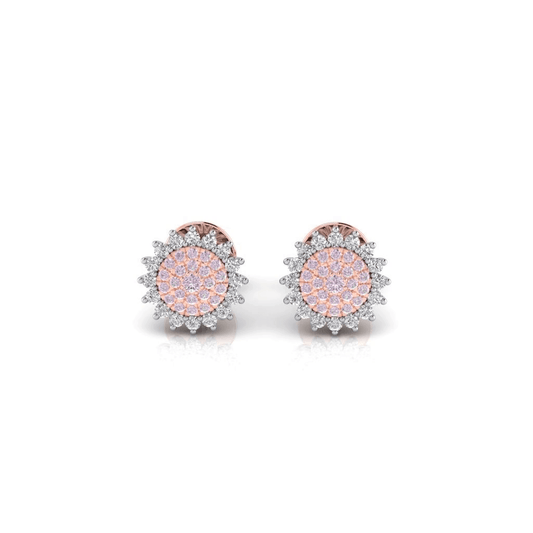 Eminence Pinks Diamond Sunflower Earrings - Rosendorff Diamond Jewellers